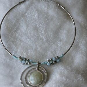 Elegant Silver and Blue Necklace